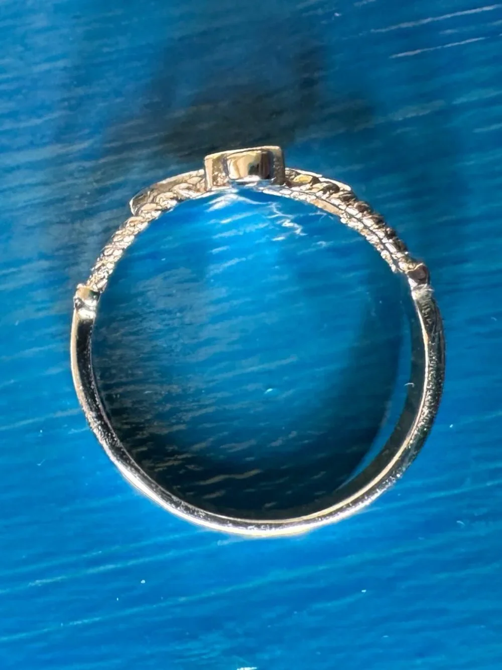 .925 Sterling Silver Nautical Anchor Rope Split Band Ring - Size 9